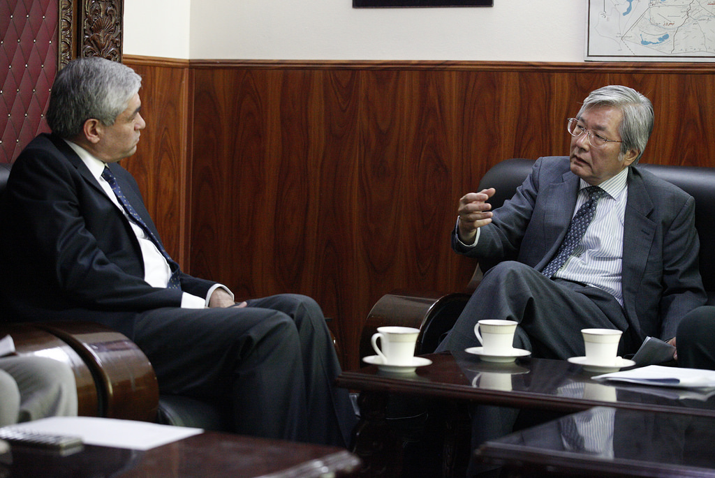 Tadamichi Yamamoto and Afghan Attorney-General Mohammad Farid Hamidi